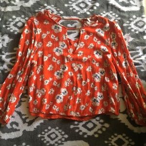 Forever 21 Floral Keyhole long sleeve